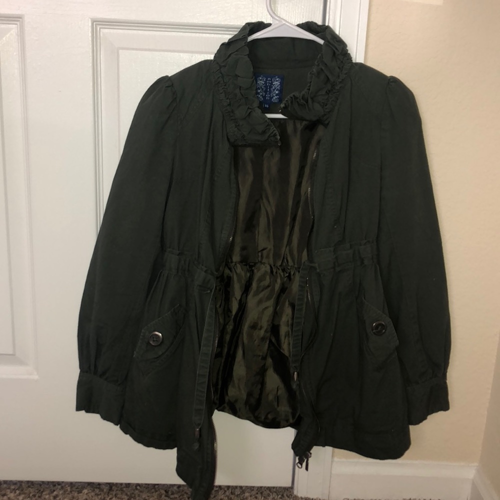 Army green jean jacket